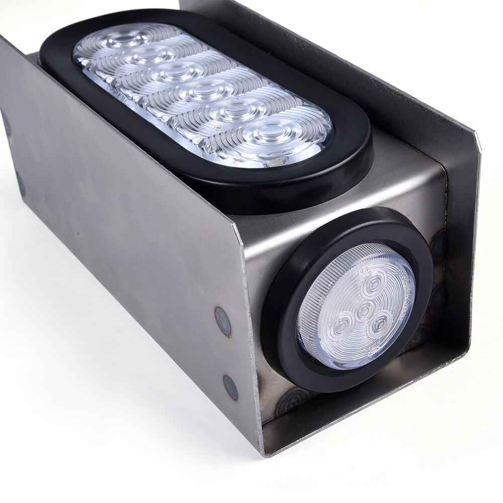 Fit For Trailer/Truck LED Steel Housing Box 6"Oval Tail Light 2"Marker Light New