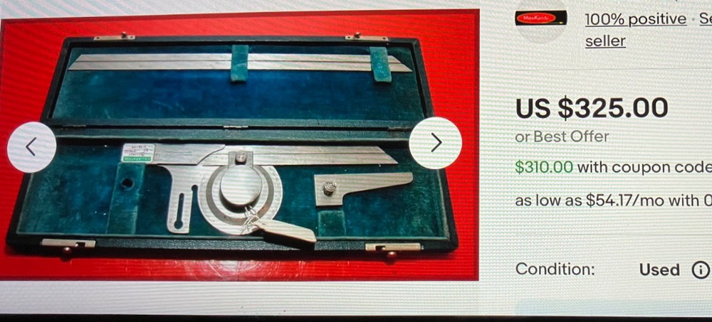 Preowned Universal Bevel Protractor Complete. In very nice condition. see note!