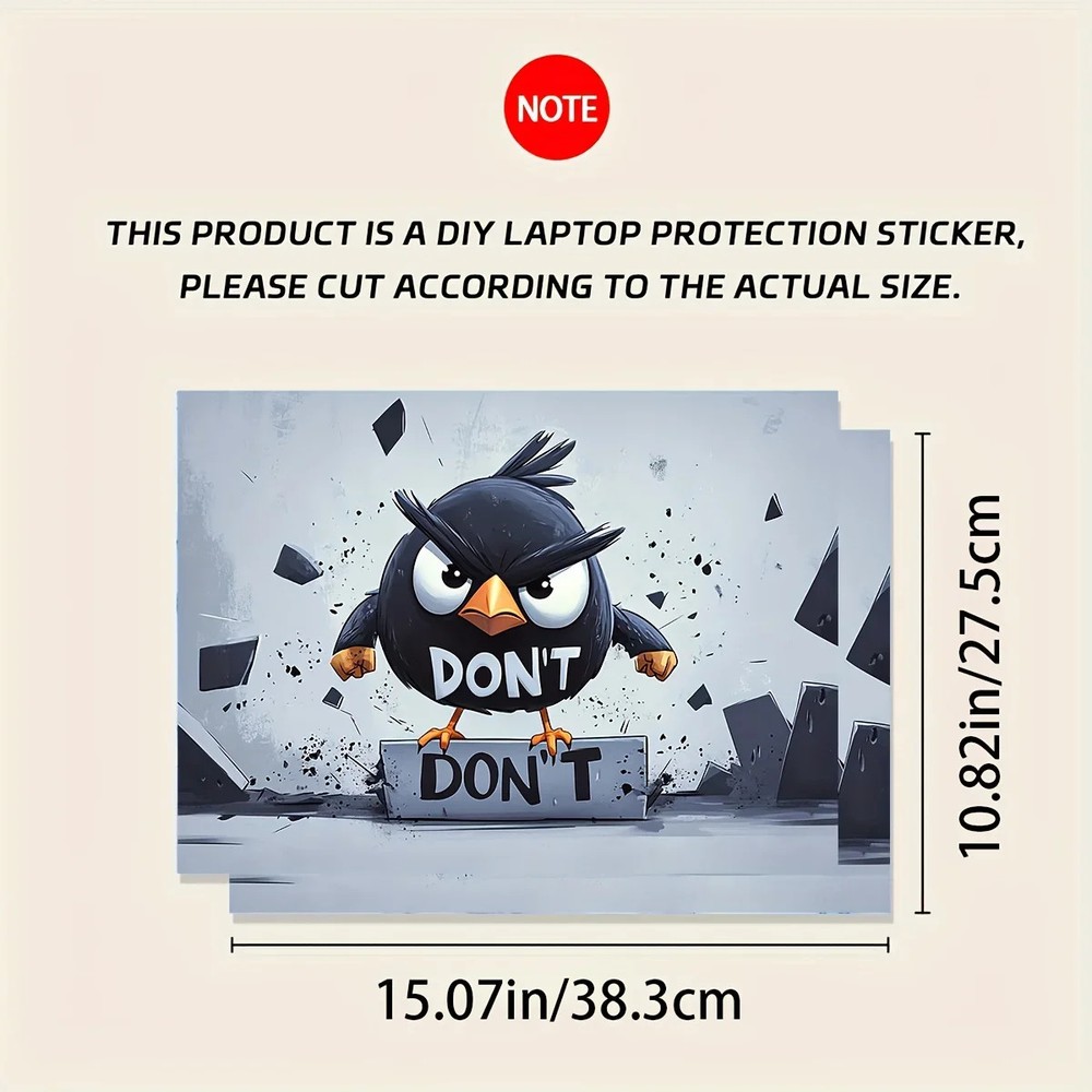 2Pack Patterned Bird Art Laptop Sticker Case Universal Scratch Resistant Sticker