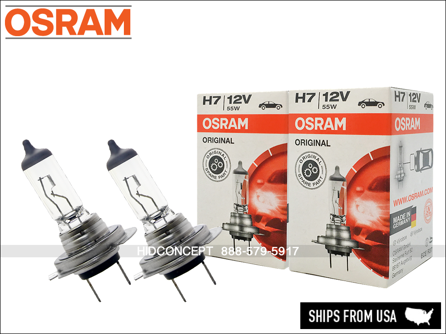Osram H7 Original Line OEM Halogen Headlight Bulbs | 64210 | Pack of 2