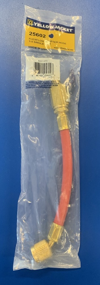 YELLOW JACKET 1/4" RED FLEX FLOW ADAPTER W/ VALVE 25602