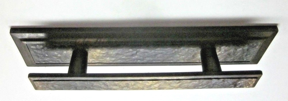 Amerock 185 Hammered Japanned Bronze Drawer Pull Handle Backplate 3" Centers MCM