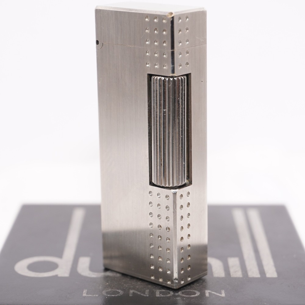 Dunhill Lighter Chromium plate Pindot Pattern_Ultrasonically cleaned _Working