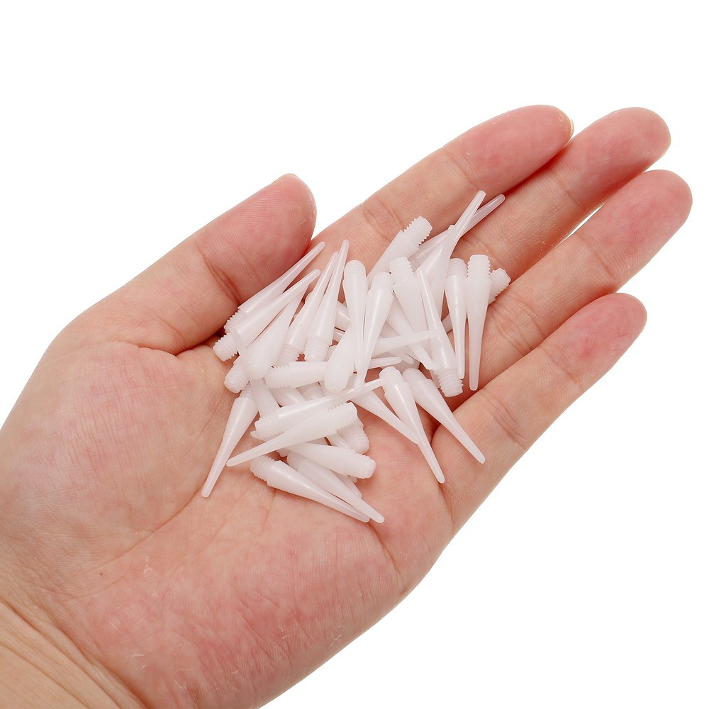 Plastic Dart Tips, 50 Pack 2BA Thread Soft Dart Tips, White