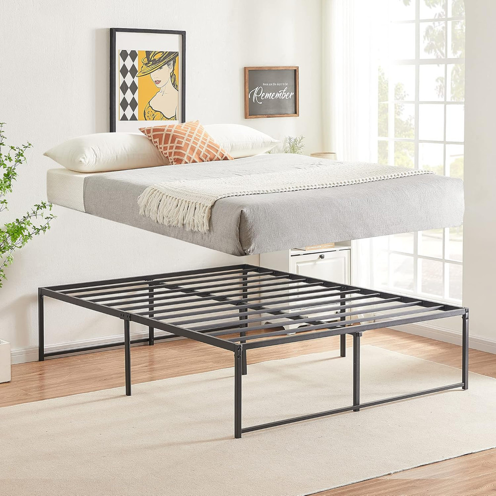 18" Metal Platform Bed Frame - Full Size, No Box Spring Needed