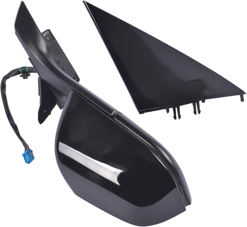 Right Passenger Side Mirror Heated Power Fold Black Plastic Replacement for Tesl