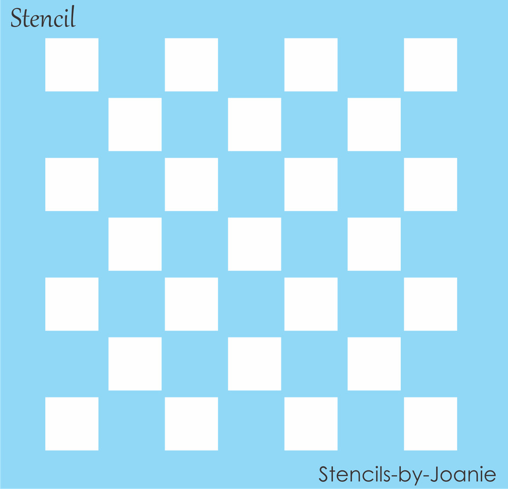 Stencil 1" Square Blocks Check Shapes Craft Pattern Template DIY Game Board Sign