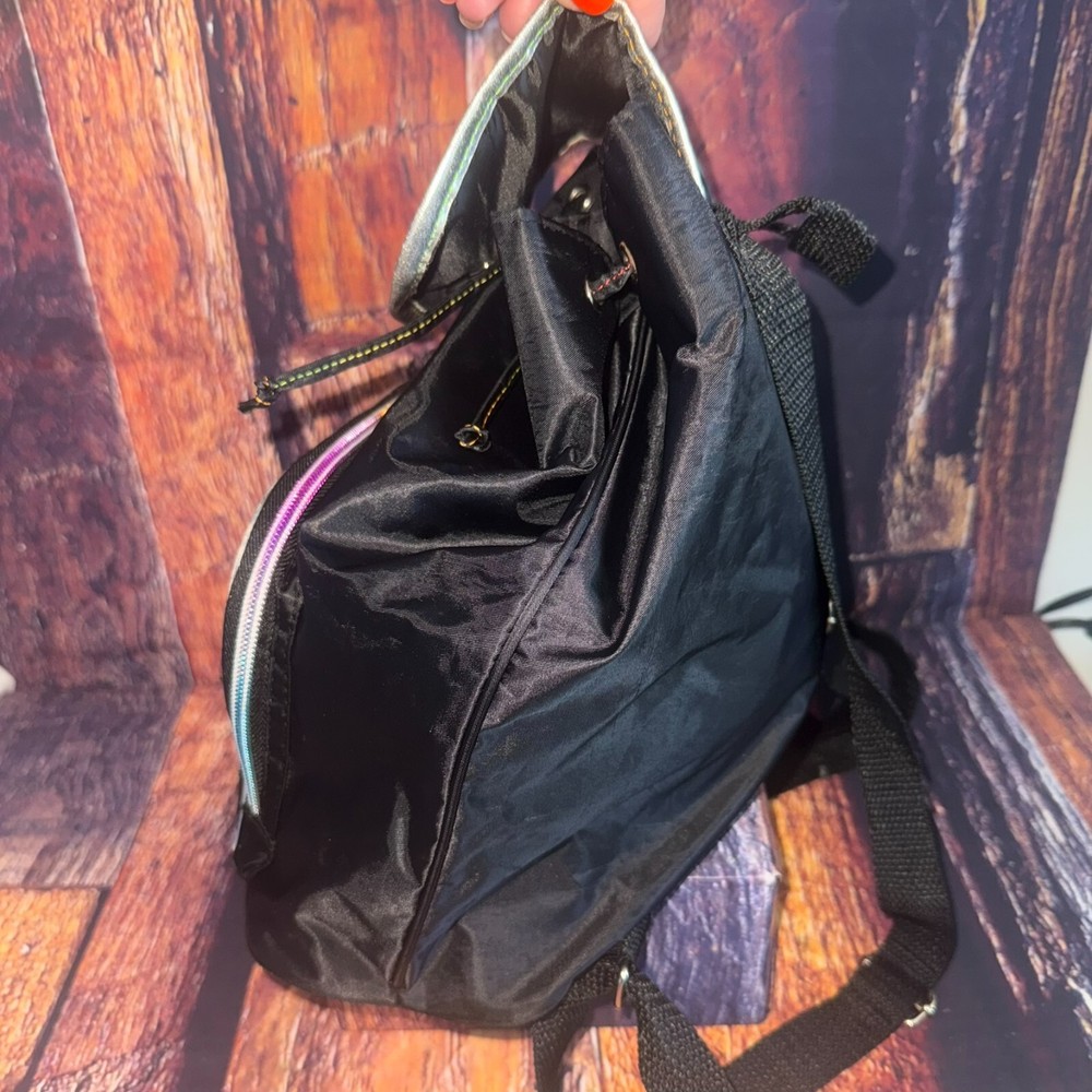Disney Tinker Bell Pixie Power Backpack Bag Black Nylon Adjustable Strap RARE