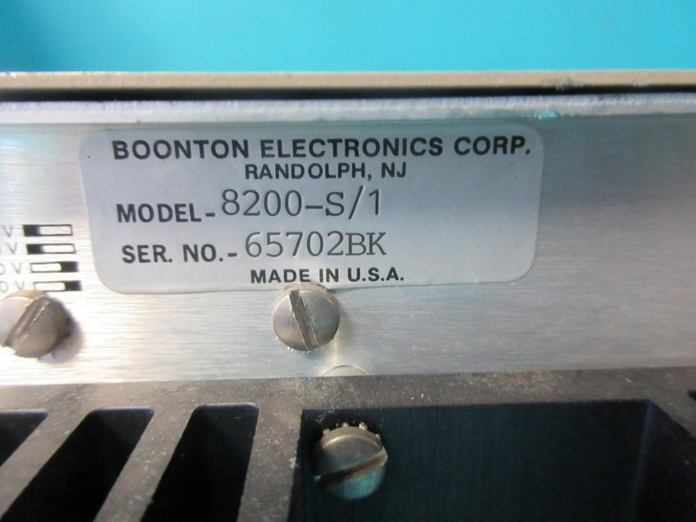 BOONTON ELECTRONICS CORP MODEL 8200-S/1 MODULATION ANALYZER TEST EQUIPMENT WORKS