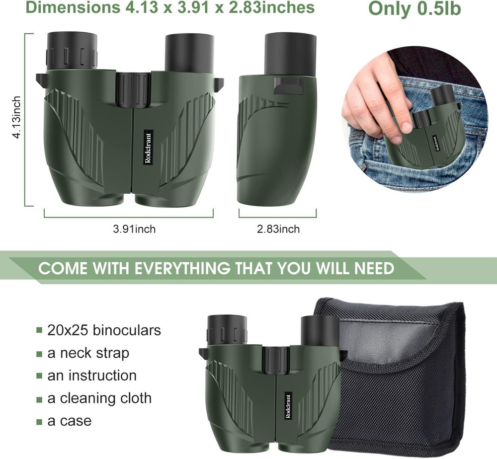 20x50 HD Binoculars for Adults, Professional High Powered Compact Binoculars wit