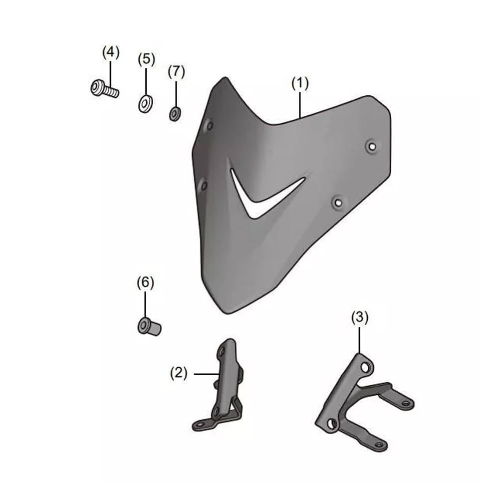 Black Motorcycle Windshield Wind Deflector Windscreen Front Flyscreen