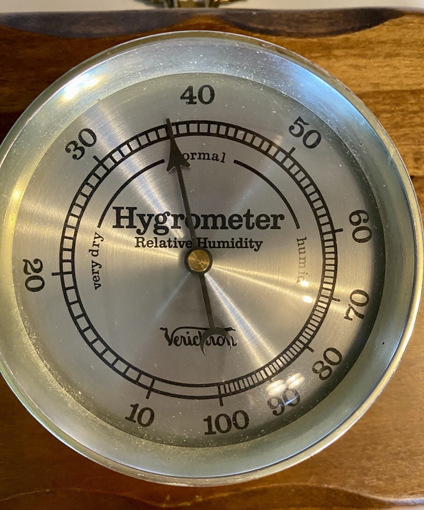 Vintage Verichron Hanging Wall Hygrometer, Barometer, Relative Humidity