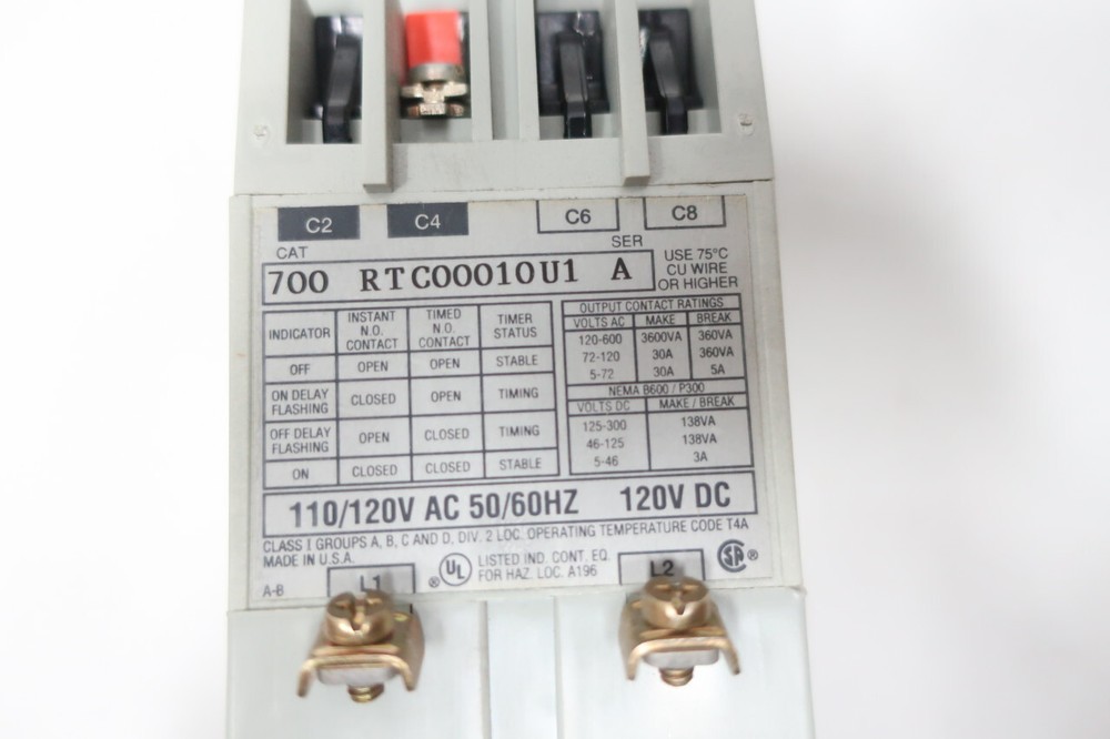 Allen Bradley 700-RTC00010U1 Solid State Timer 120v-ac 120v-dc