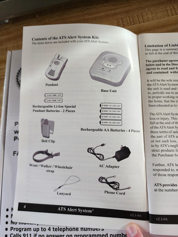 Assistive Technology Services Personal Emergency Response System Used