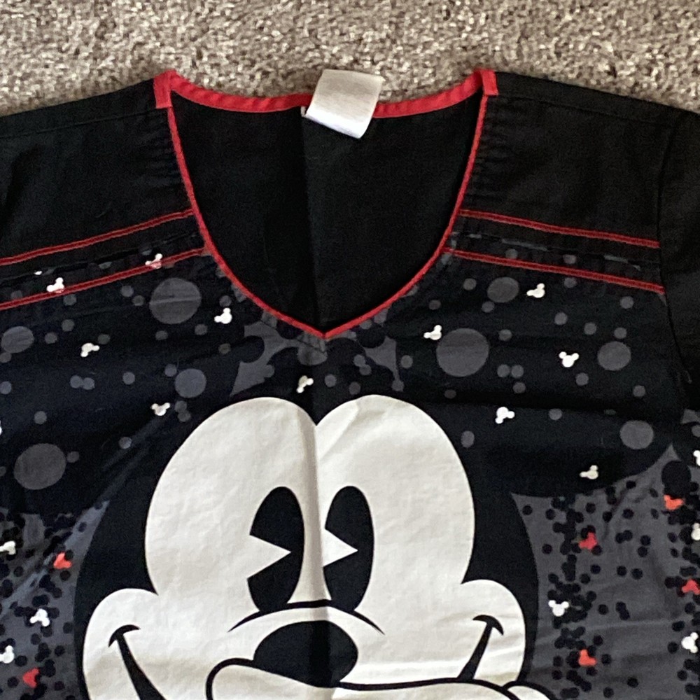 Black And red Disney Mickey Mouse Scrub Top Size Small