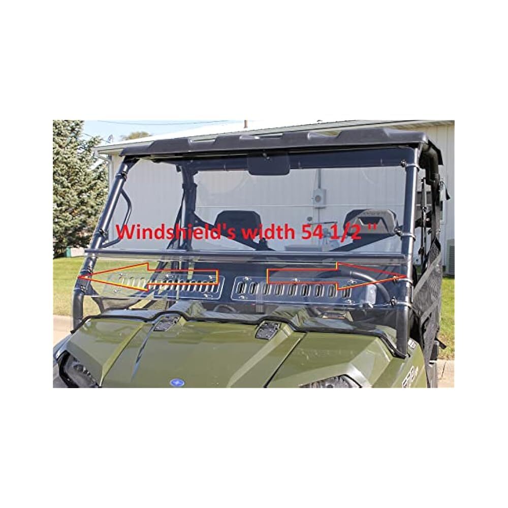 Durable Vented Windshield for UTV, Clear Polycarbonate, Fits Full Size Models