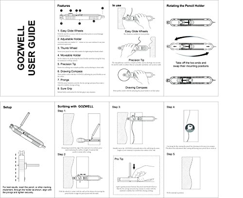 Precise Profile Scribbing Ruler Contour Gauge Tool with Lock for Carpenter