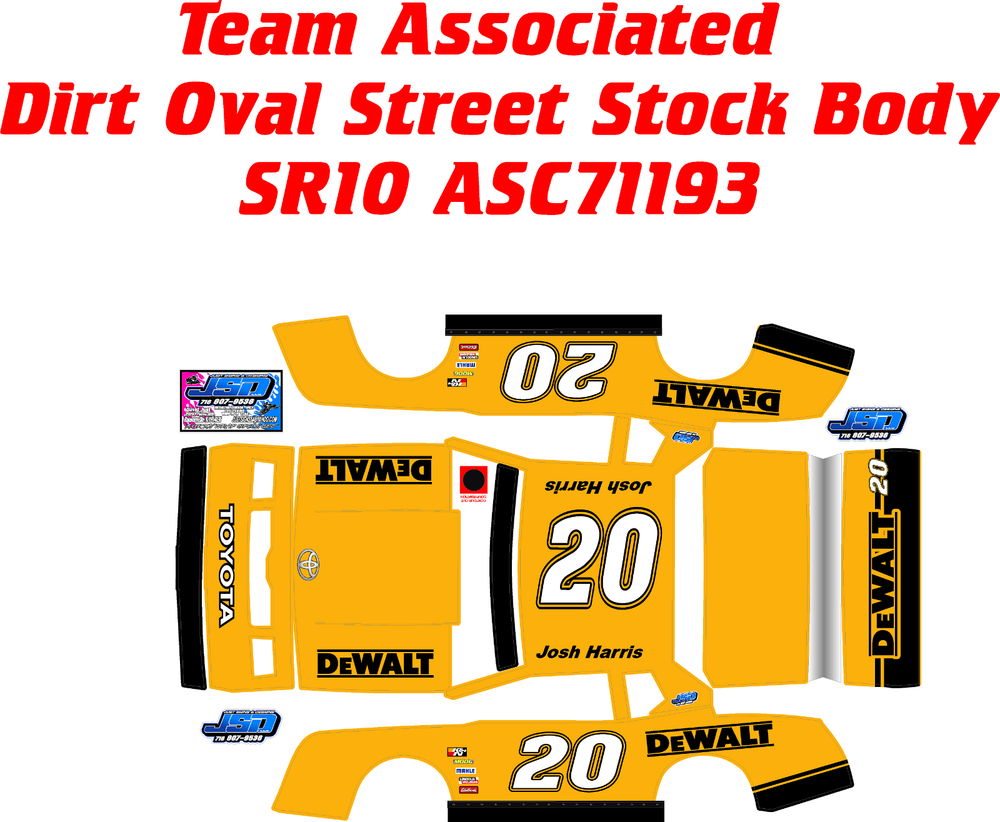 TEAM ASSOCIATED SR10 YELLOW TOOLS THEME WRAP KIT PRINT 1X10 SCALE