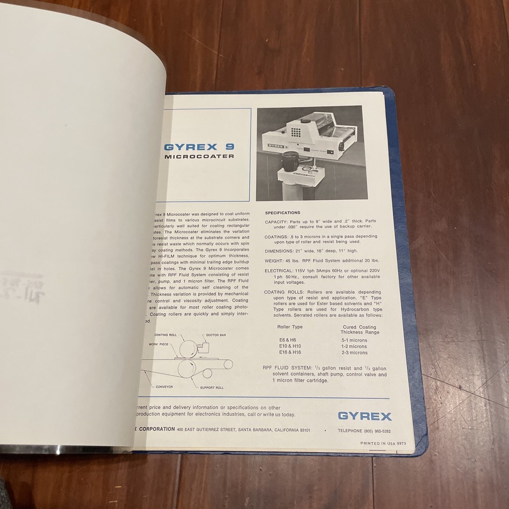 Gyrex 9 Microcoater Operating Manual