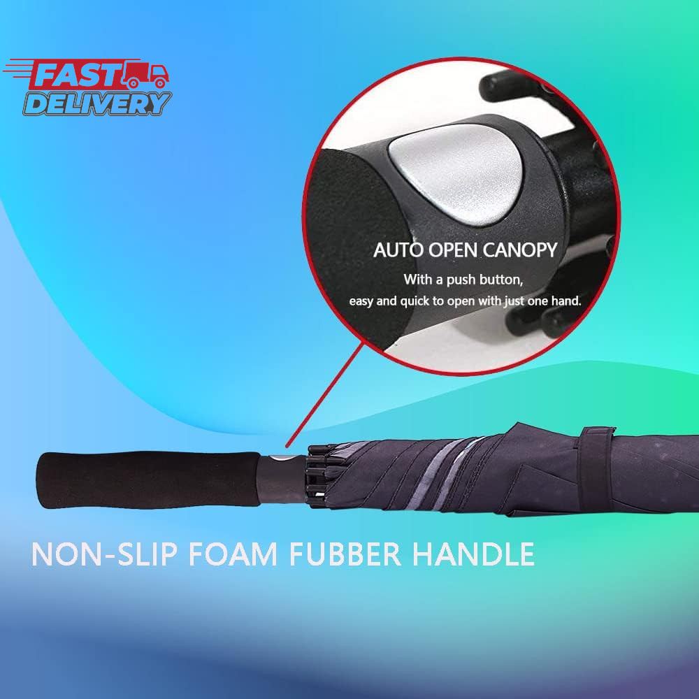 Goothdurs 62/68 Inches Golf Umbrella Automatic Open Windproof Waterproof Large D