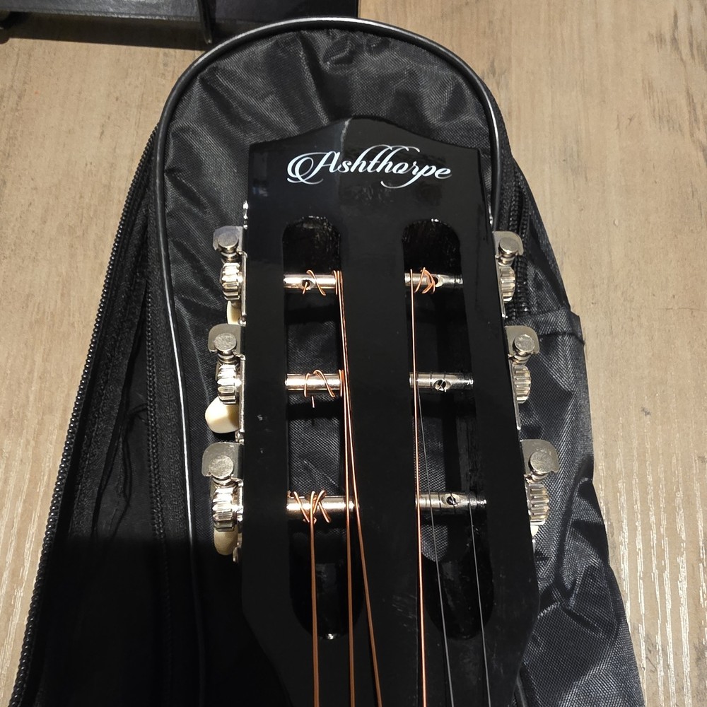 Ashthorpe B21 Classical Guitar Black 6-String w/ Gig Bag, Strap, Picks