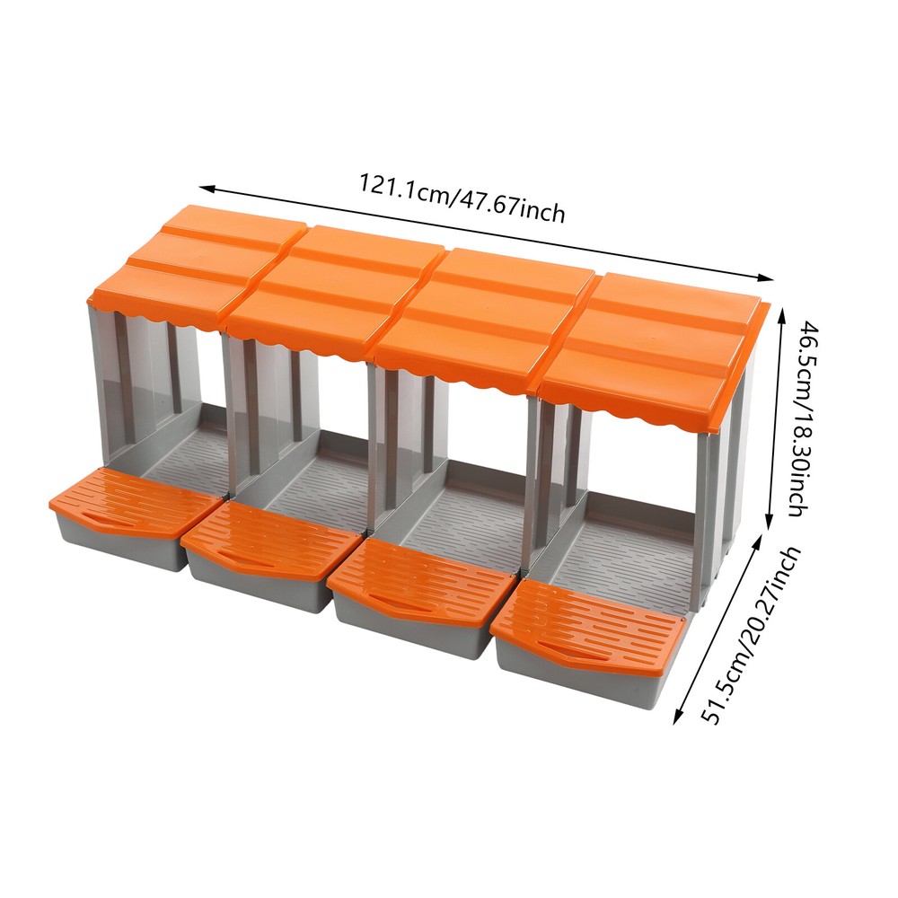 Orange Chicken Nesting Box Modern 4-Compartment Chicken Nesting Box PP NEW
