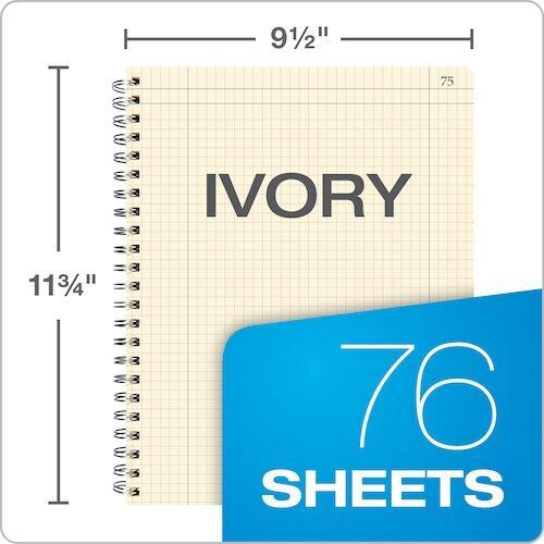 TOP35061 TOPS™ Computation Notebook, 9-1/2" x 11-3/4", Wire Bound, Graph Rule (4