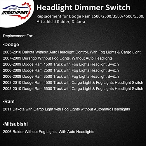 Headlight Dimmer Switch Headlamp Driving Lamp Switch | Replacement for standrad