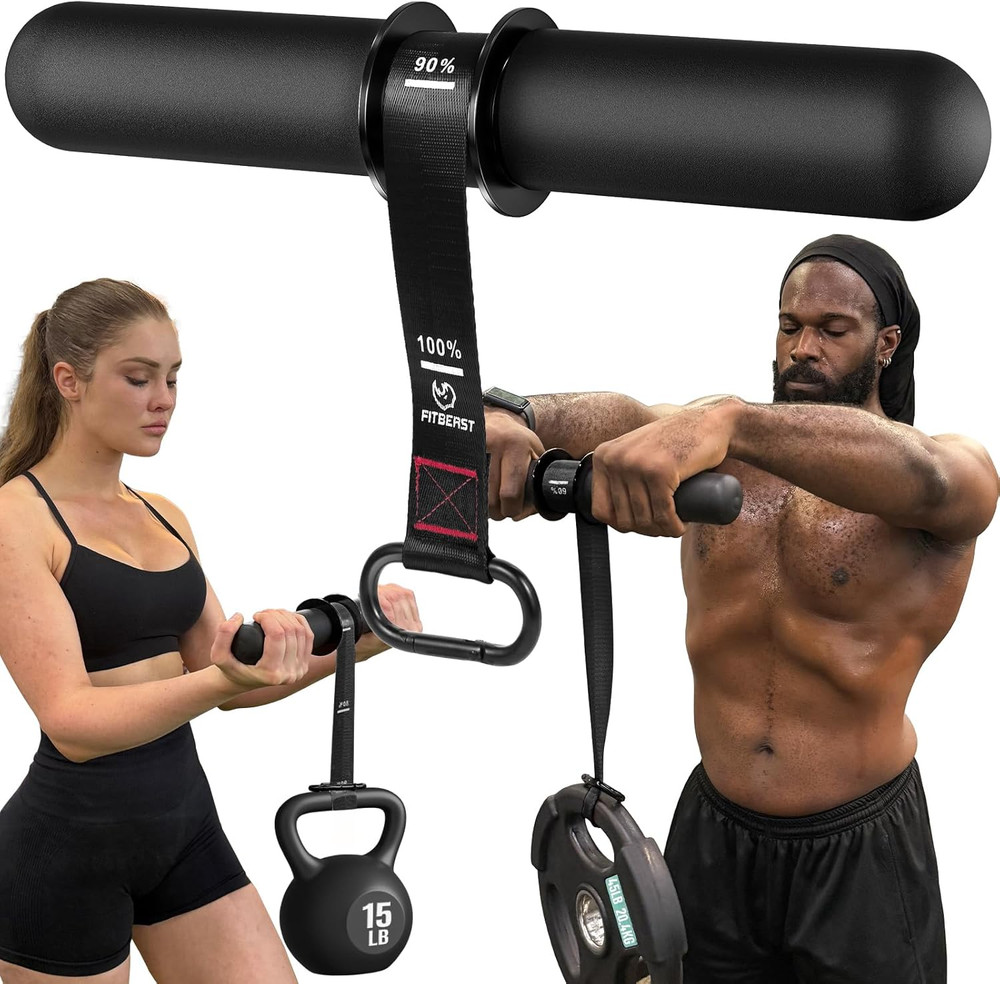 Forearm Strengthener & Forearm Exerciser, Wrist Roller with Thicker Handle, Fore