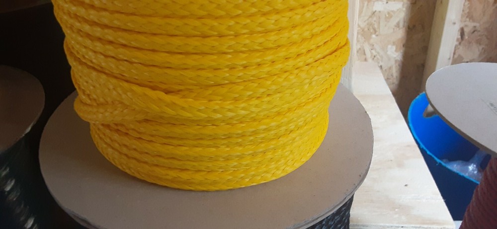 3/8 " x 319 ft. Hollow Braid Polypropylene rope spool. Yellow