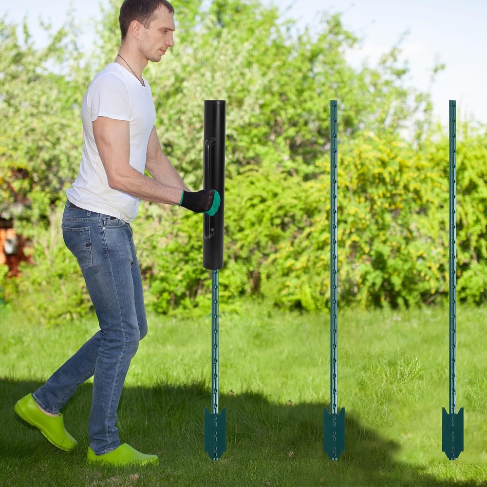 Fence Post Driver, 18LBS Heavy Duty Hand Post Pounder with Handle (18 LBS)