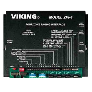 Viking Electronics ZPI-4 Four Zone Paging Interface (zpi4)