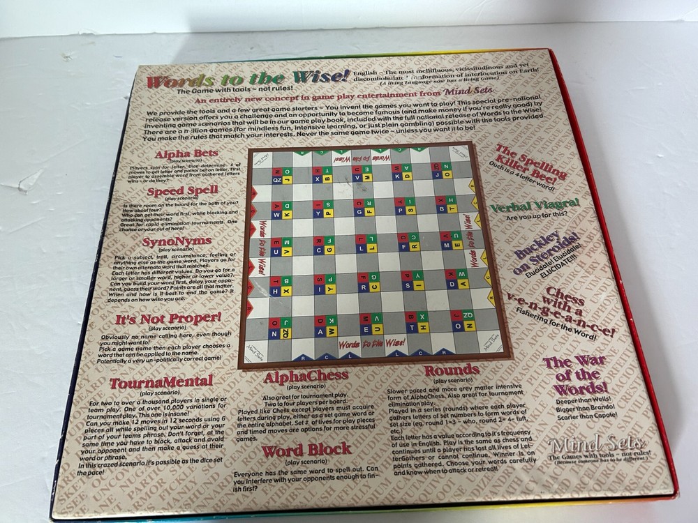 Words to the Wise Alphabet Thinking Learning Game Homeschool Classroom Mind Sets
