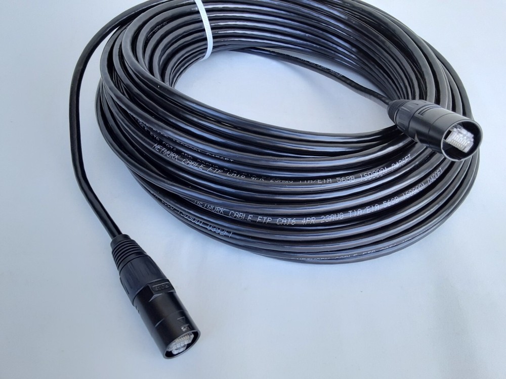 50 FT PRO CAT6 Tactical Shielded w/Neutrik  Ethercon Digital Audio Cable RJ45