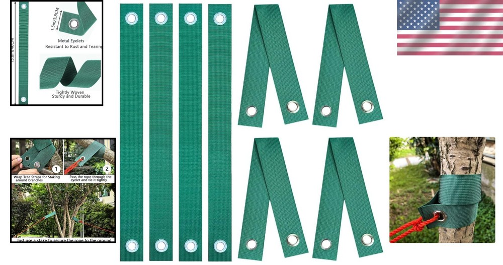 Versatile 8 Pack Tree Straps - Flexible Support for Gardening and Outdoor Needs