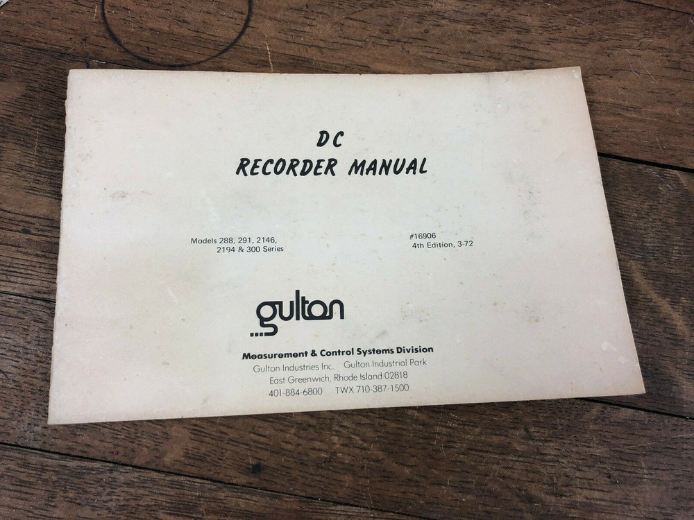 VINTAGE GULTON DC RECORDER MANUAL