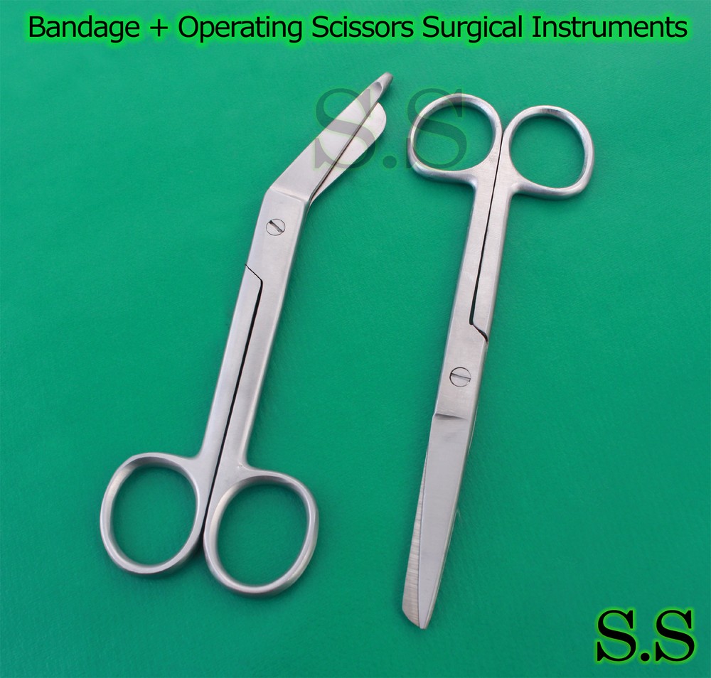 Bandage + Operating Scissors Surgical Instruments