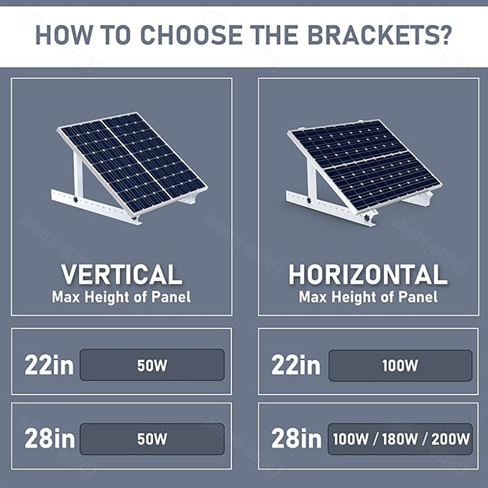 4 Set Adjustable Solar Panel RV Tilt Mounting Rack Bracket Rooftop Flat Surface