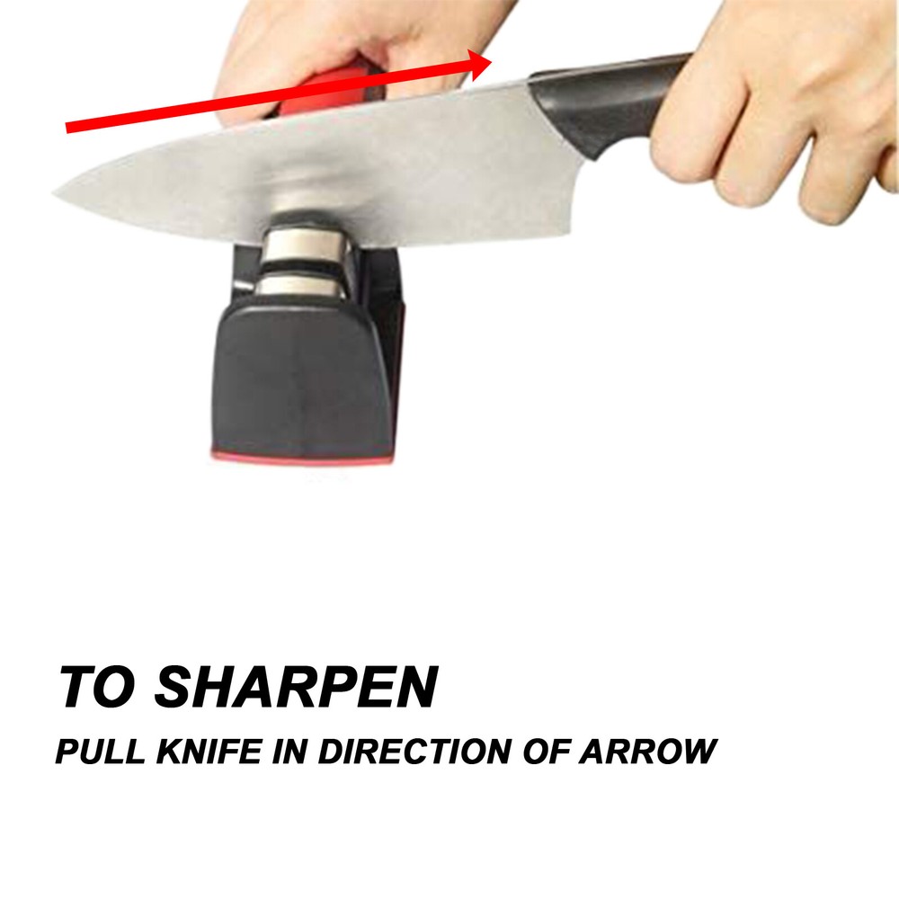 Professional Kitchen 2 Stage Knife Sharpener with Soft Grip Safety Handle