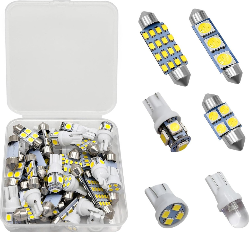 42PCS LED Interior Car Lights, Super Bright White Bulb Replacement Kit Set for D
