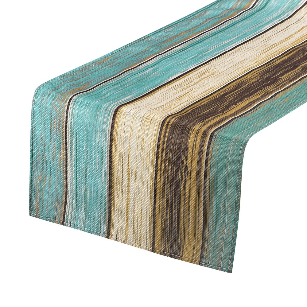 Table Runner 108" x 13", Retro Table Runner, Green & Grey