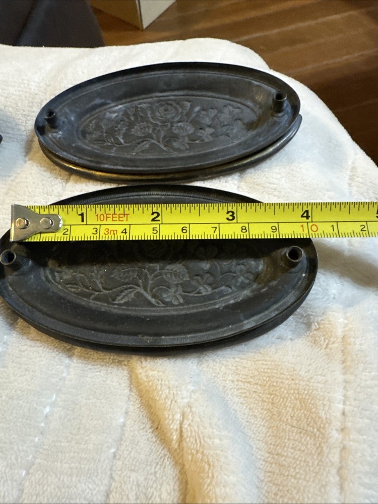 4- VTG Hepplewhite Drawer Pulls 3 Large 1 Medium