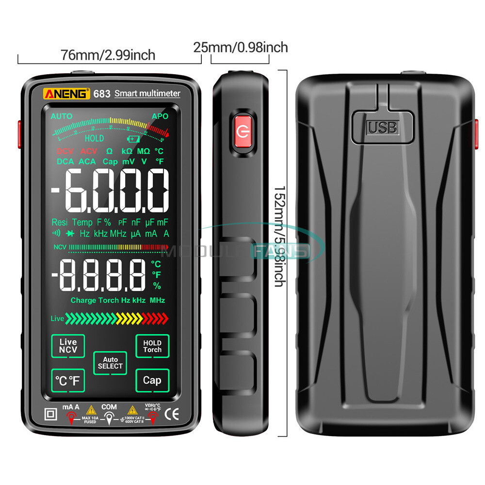 ANENG 683 682 681 Digital Multimeter AC/DC Capacitance Meter Diode Tester Tool