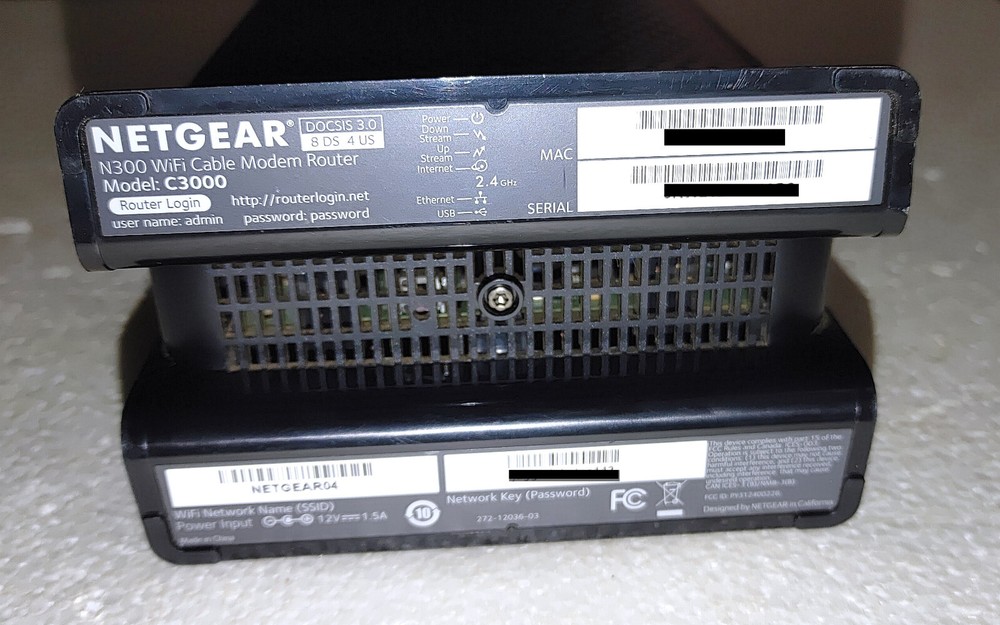 Netgear C3000 Cable Modem Router N300