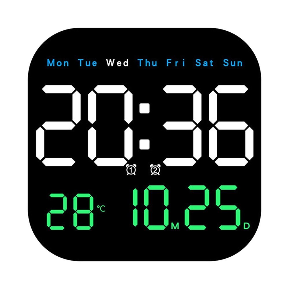 Adjustable LED Large Digital Wall Clock with Temperature and Date Display