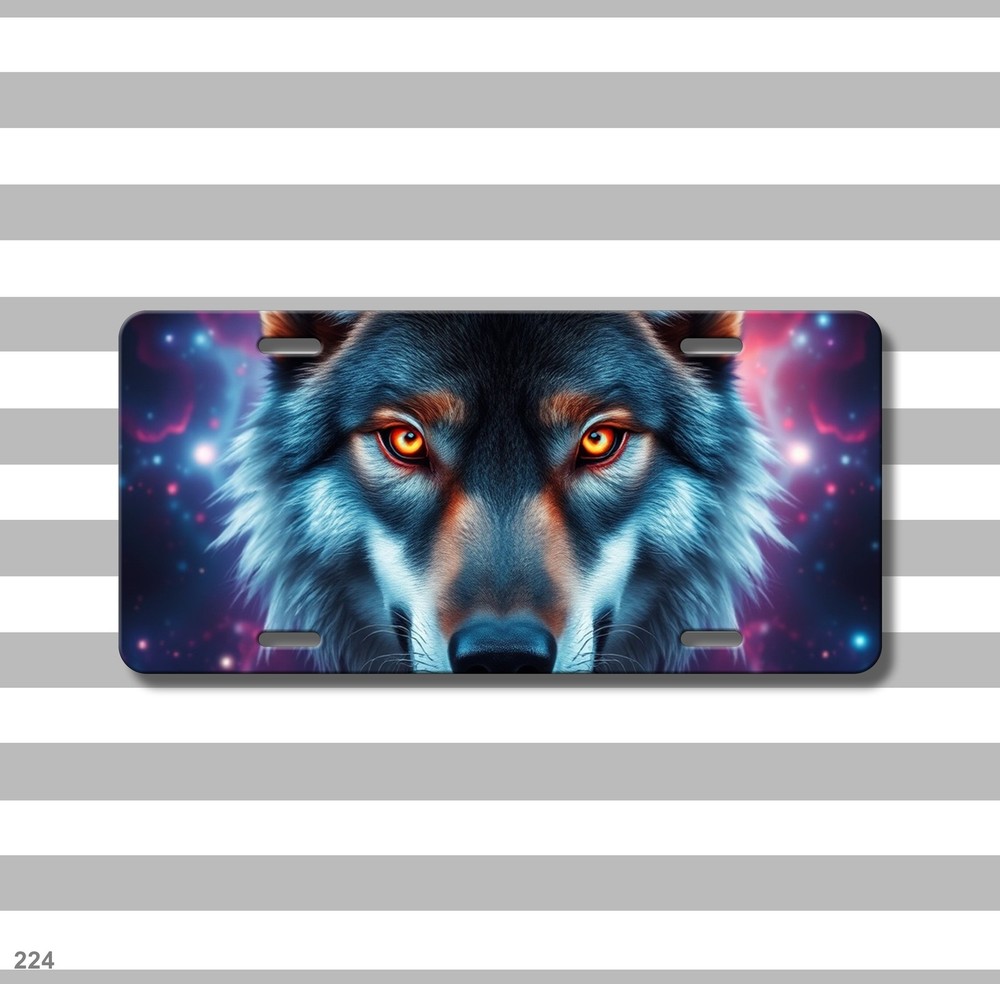 Powerful Wolf License Plate Customizable Front Bumper Plate Anniversary Gift