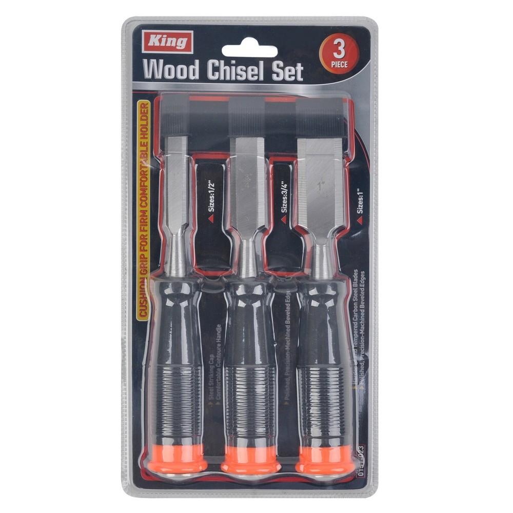 3pc Handworking Professional Gouges Wood Chisels Set Size 1/2'',3/4'',1''