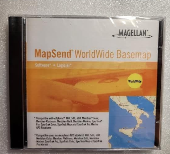 Mapsend Worldwide Basemap Software V1.10a Meridian Green GPS + Data Cable
