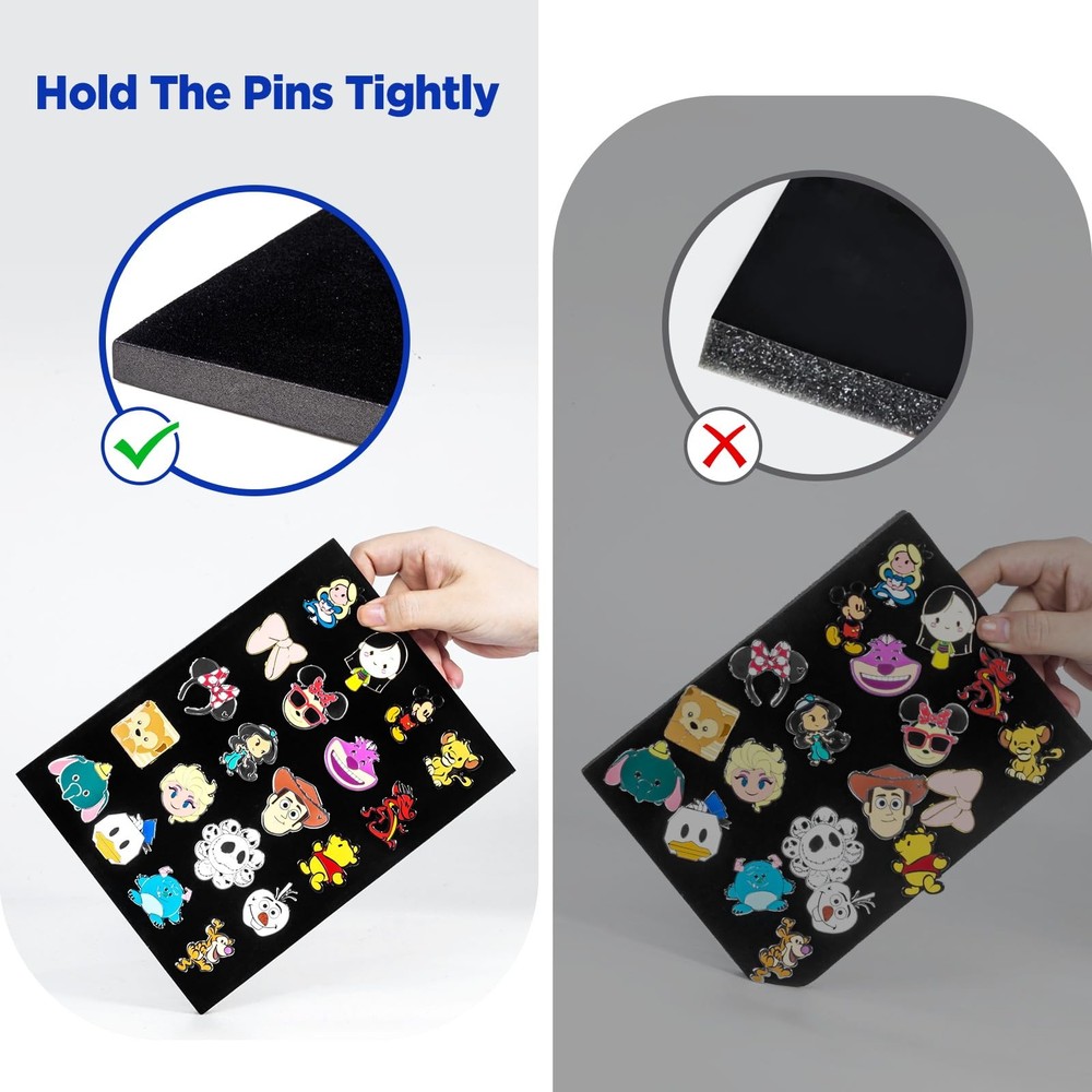 7x9 Enamel Pin Display Frame, Collection Shadow Box, Desktop and Black