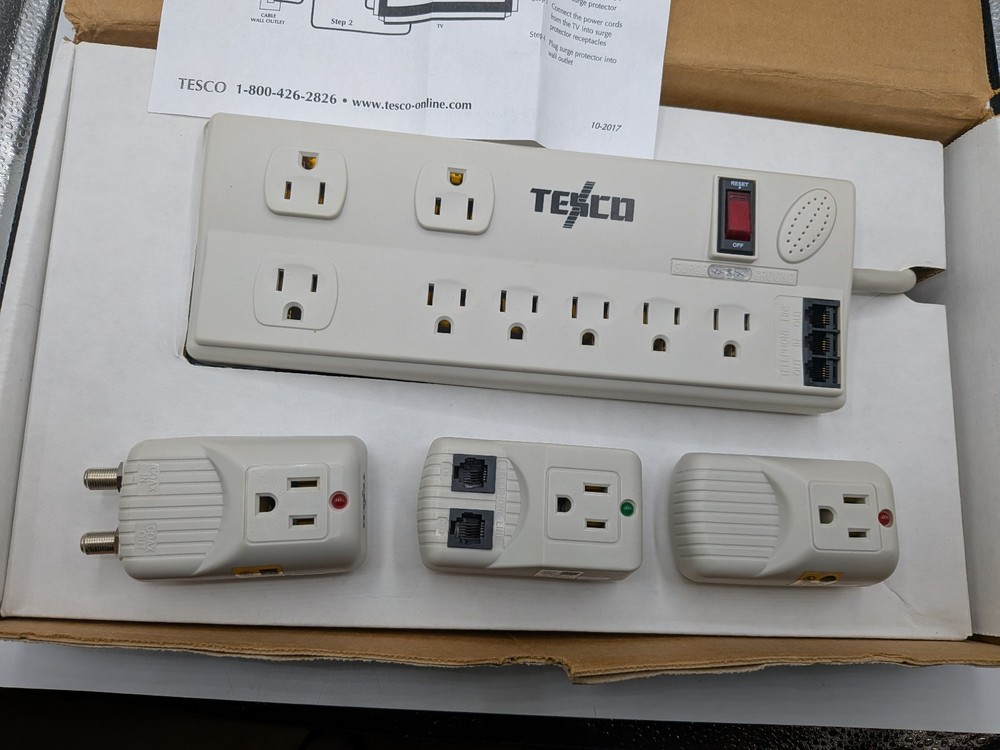 Tesco Test Kit 2 Socket Surge Protector Power Strip